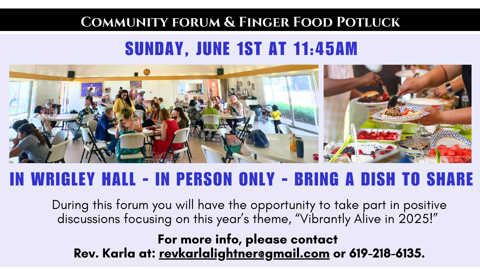 Community Forum and Potluck
