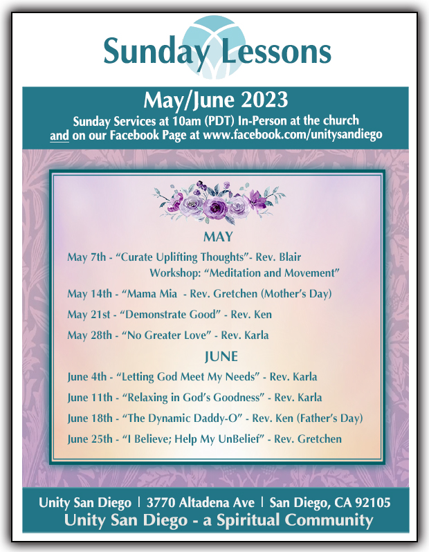 May June '23 lesson Titles