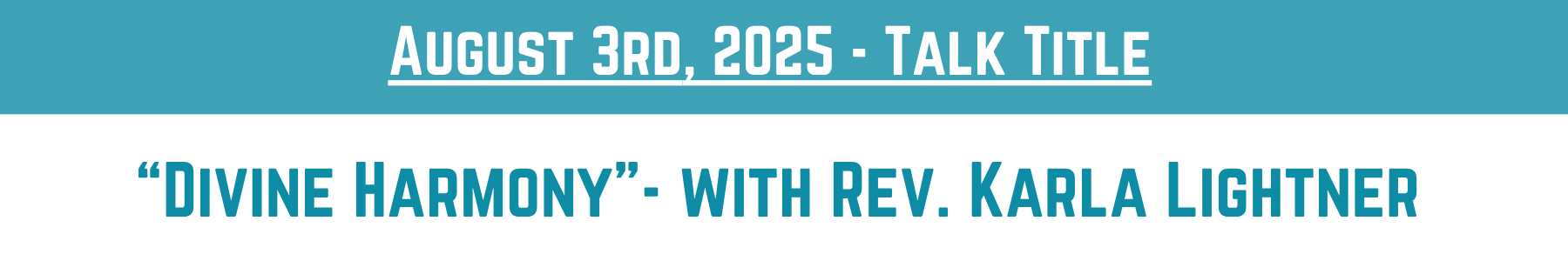 August 3 Talk Title