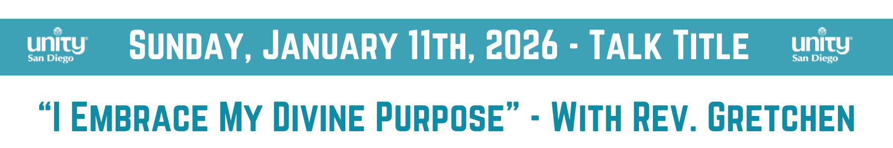 Sunday, January 11, 2026 Talk title