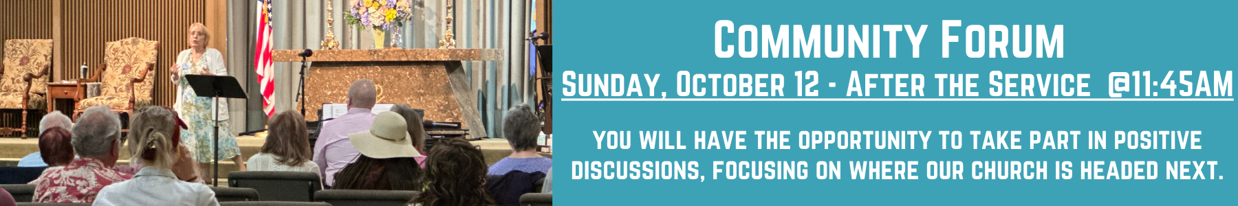 October 12th Community Forum