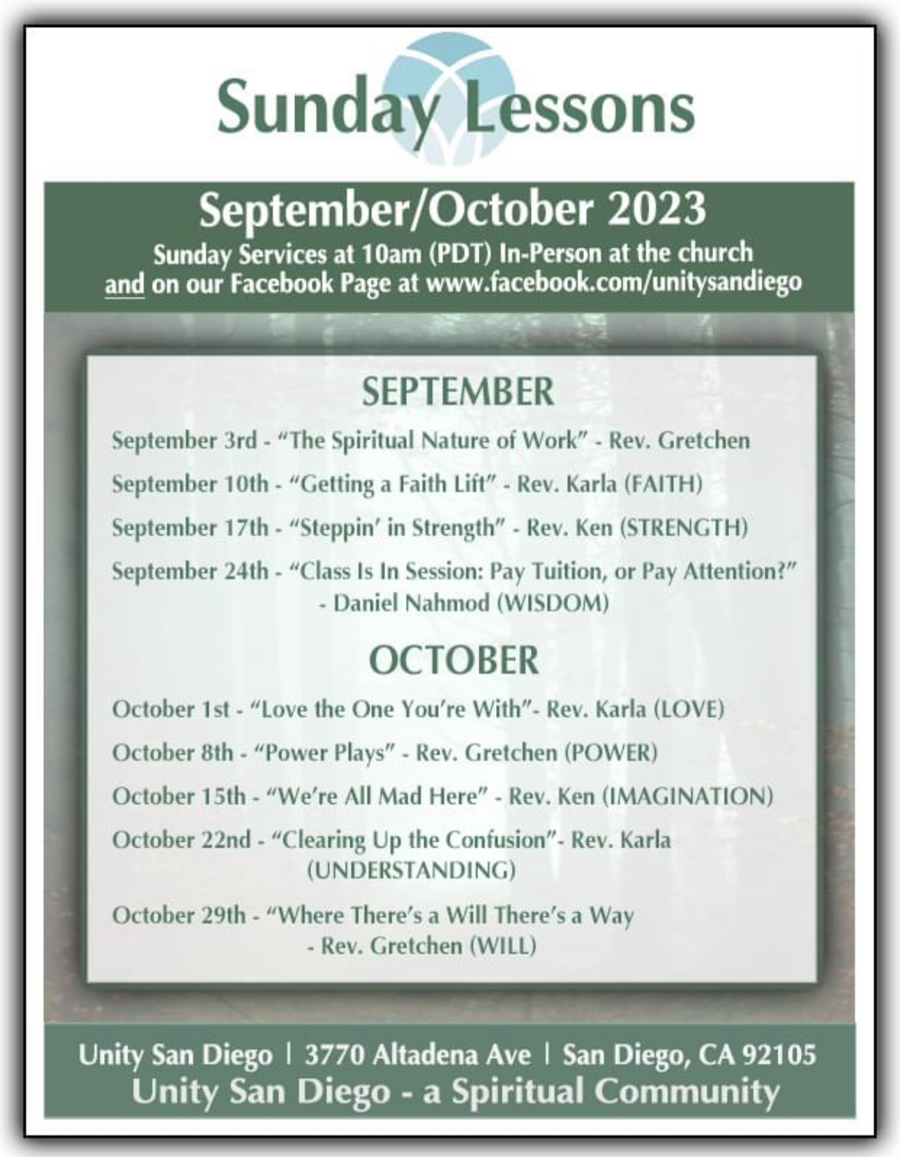 September October lessons