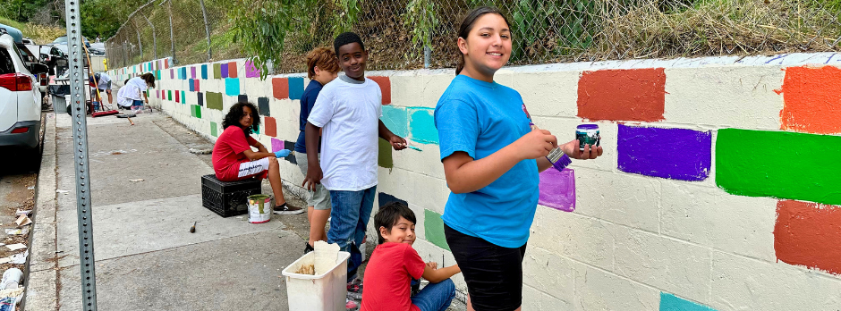 Community Service Kids Painting wall